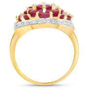 Bids.com 14K Yellow Gold Plated 4.18 Carat Genuine Glass Filled Ruby .925 Sterling Silver Ring Rings White Smoke size 6.00,size 8.00,size 7.00,size 9.00,size 5.00,size 10.00