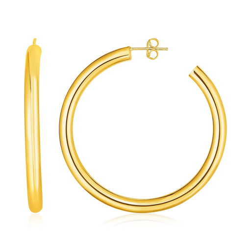 Bids.com 14k Yellow Gold Polished Hoop Earrings Earrings White Smoke Yellow Gold