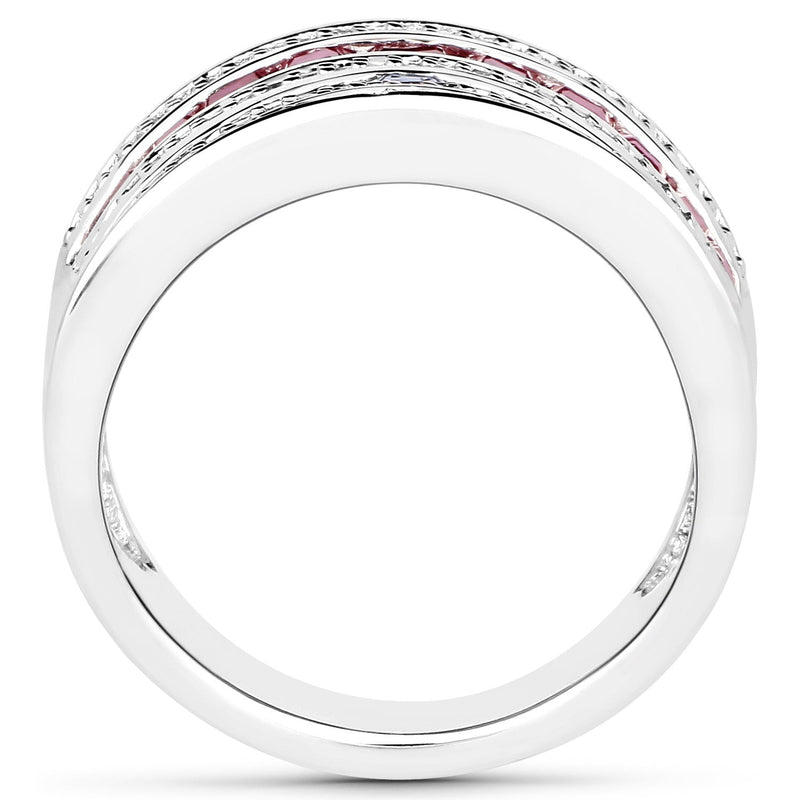 Bids.com 3.36 Carat Genuine Multi Stones .925 Sterling Silver Ring Rings White Smoke size 6.00,size 7.00,size 8.00