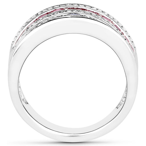 Bids.com 3.36 Carat Genuine Multi Stones .925 Sterling Silver Ring Rings White Smoke size 6.00,size 7.00,size 8.00
