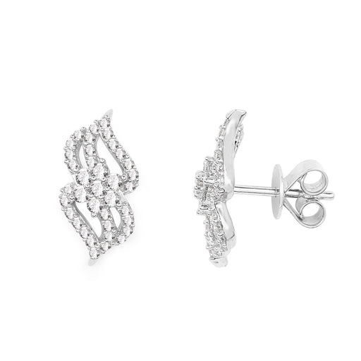Bids.com 0.68 Carat Genuine White Diamond 14K White Gold Earrings (G-H Color, SI1-SI2 Clarity) Earrings White Smoke