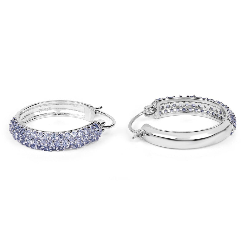 Bids.com 3.06 Carat Genuine Tanzanite .925 Sterling Silver Earrings Earrings White Smoke