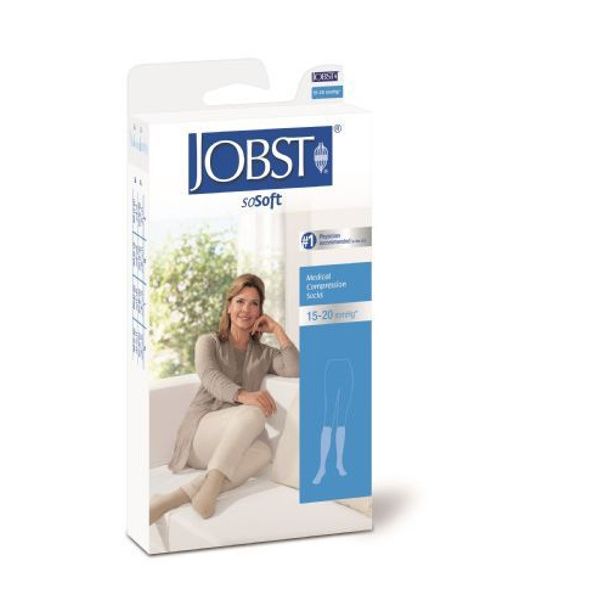 Jobst Jobst soSoft Women Brocade Knee Highs 8-15mmHg, White Size Large Personal Care White Smoke