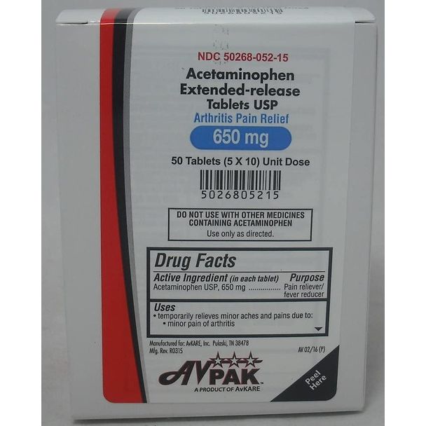 AvPak AvPak Acetaminophen Extended-release Tablets Medicine Cabinets Dark Gray