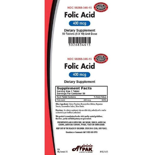 Avpak Avpak Folic Acid Tablets 400 Mcg Vitamins & Supplements White Smoke