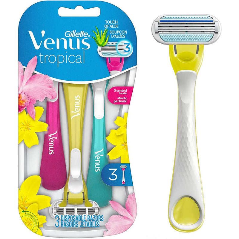 Gillette Gillette Venus Tropical Women's Disposable Razor, 3 Count, Womens Razors / Blades Razor White Smoke