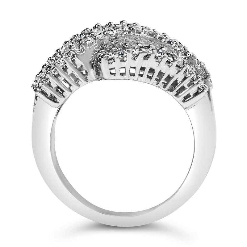 Bids.com 14K White Gold Diamond Cocktail Ring Band (1 3/4 Cttw, H-I Color, SI2-I1 Clarity) - Size 6-1/2 Rings White Smoke 8 / White.Gold,7 / White.Gold,6.5 / White.Gold