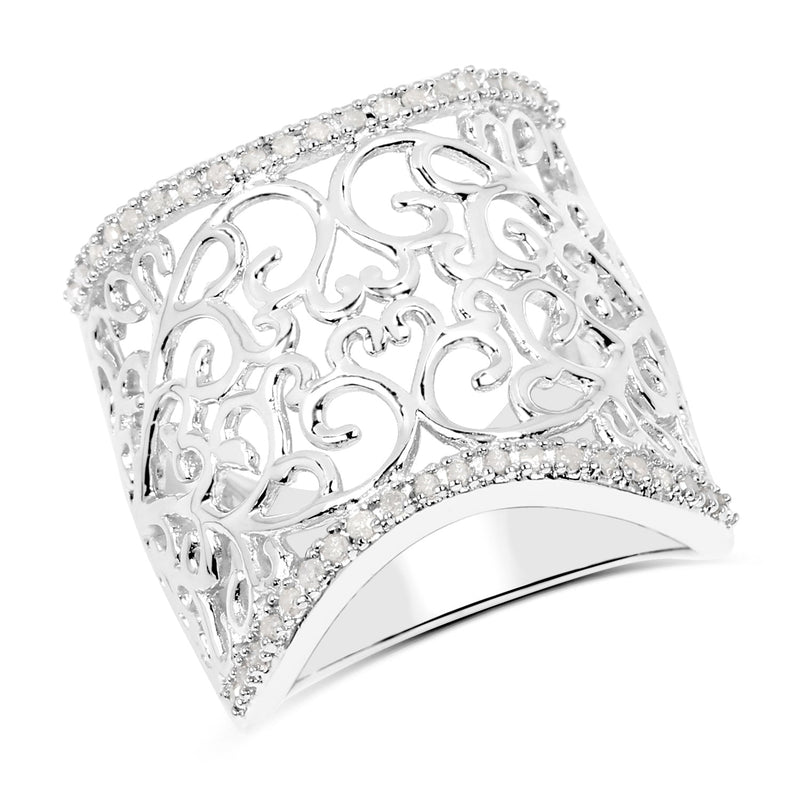 Bids.com 0.25 Carat Genuine White Diamond .925 Sterling Silver Ring Rings White Smoke size 6.00,size 7.00,size 8.00,size 9.00