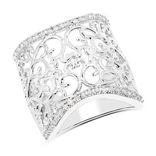 Bids.com 0.25 Carat Genuine White Diamond .925 Sterling Silver Ring Rings White Smoke size 6.00,size 7.00,size 8.00,size 9.00