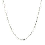 Bids.com 10k White Gold Adjustable Box Chain 0.85mm Necklaces White Smoke 22 / White Gold