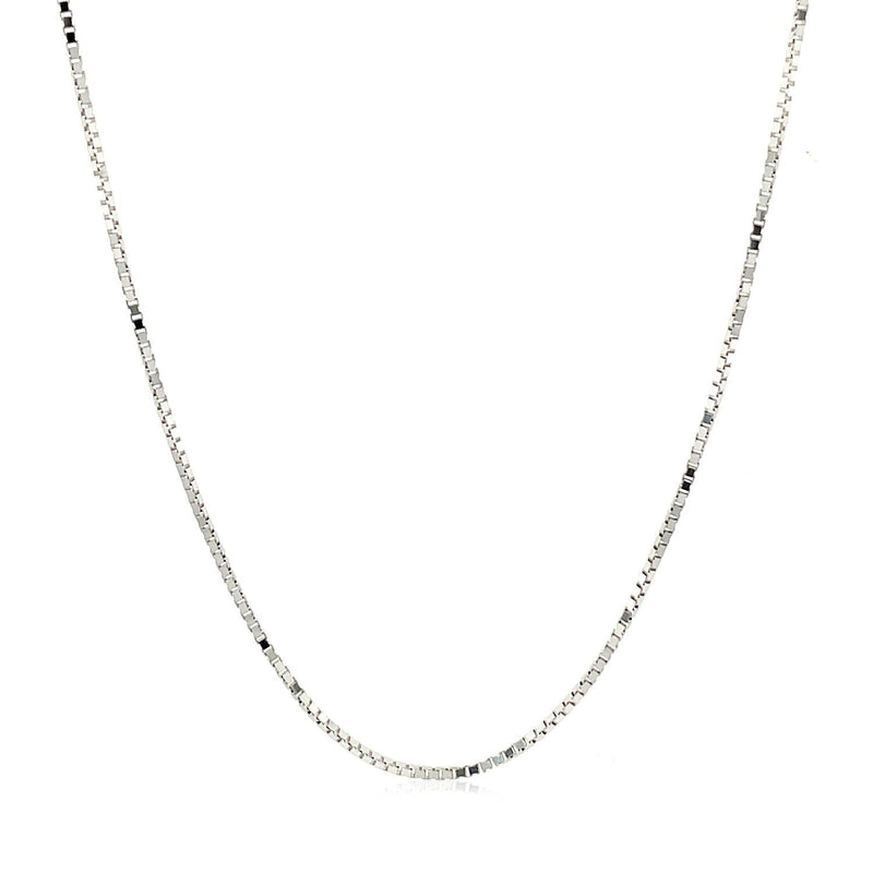 Bids.com 10k White Gold Adjustable Box Chain 0.85mm Necklaces White Smoke 22 / White Gold
