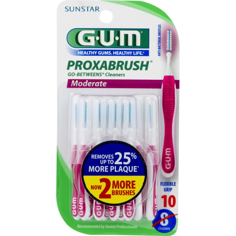 GUM GUM SUNSTAR Proxabrush Go-Betweens Moderate Cleaners - 8ct Oral Care Lavender