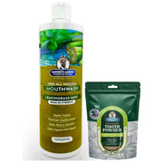 Garner's Garden Natural Mouthwash and Tooth Powder | H2O2 | Antibacterial Fluoride-Free Mouthwash White Smoke 16 oz Regular Lemongrassmint Mouthwash / 2oz Organic Tooth Powder