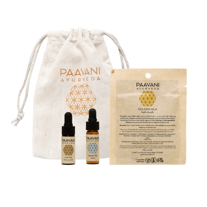 Paavani Ayurveda Winter Sampler Kit | Ayurvedic Set for Seasonal Balance White Smoke