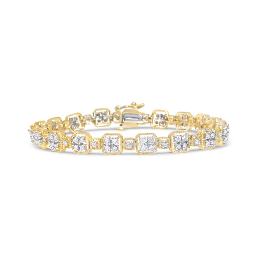 Bids.com 10K White Gold 2.0 Cttw Diamond Square Link Bracelet (J-K Color, I2-I3 Clarity) - Size 7.25" Bracelets White Smoke White.Gold / 725,White.Gold / 7.25