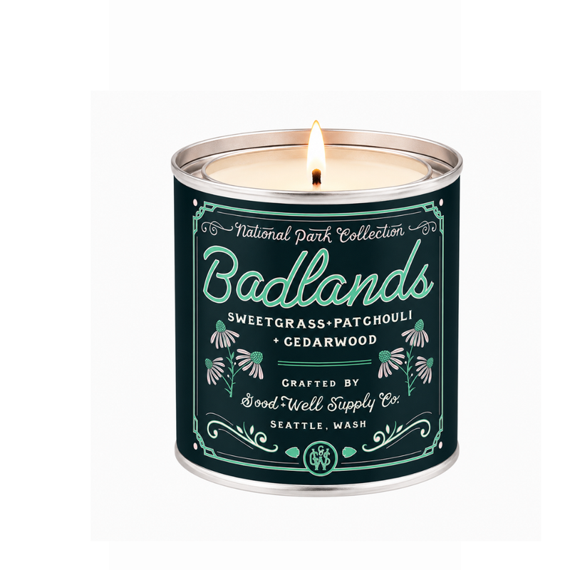 Good & Well Supply Co Badlands National Park Candle Candles Medium Turquoise Half Pint / 8oz / Cotton Wick,Pint / 14oz / Cotton Wick