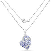 Bids.com 3.40 Carat Genuine Tanzanite and White Topaz .925 Sterling Silver Pendant Pendants White Smoke