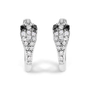 Bids.com 10K White Gold 1/5 Cttw Diamond Snake Eyes Huggy Hoop Earrings Earrings White Smoke White.Gold / 0.643