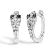 Bids.com 10K White Gold 1/5 Cttw Diamond Snake Eyes Huggy Hoop Earrings Earrings White Smoke White.Gold / 0.643