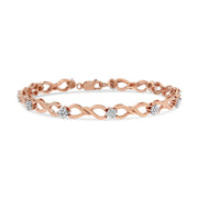 Bids.com 10K Rose Gold Plated .925 Sterling Silver 1/2 Cttw Diamond Infinity Link Tennis Bracelet (H-I Color, I2-I3 Clarity) -7â€ Bracelets White Smoke Rose.Sterling Silver / 7