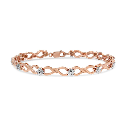 Bids.com 10K Rose Gold Plated .925 Sterling Silver 1/2 Cttw Diamond Infinity Link Tennis Bracelet (H-I Color, I2-I3 Clarity) -7â€ Bracelets White Smoke Rose.Sterling Silver / 7