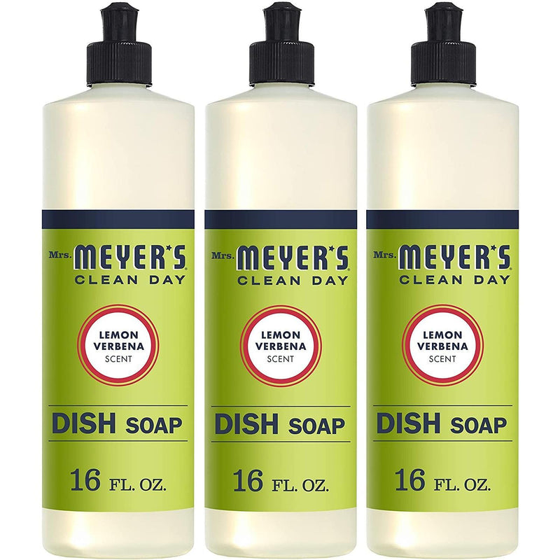 Mrs. Meyer's Mrs. Meyer's Clean Day, Liquid Dish Soap, Lemon Verbena Scent, 16 Fl Oz (473 Ml) Dish Detergent & Soap White Smoke