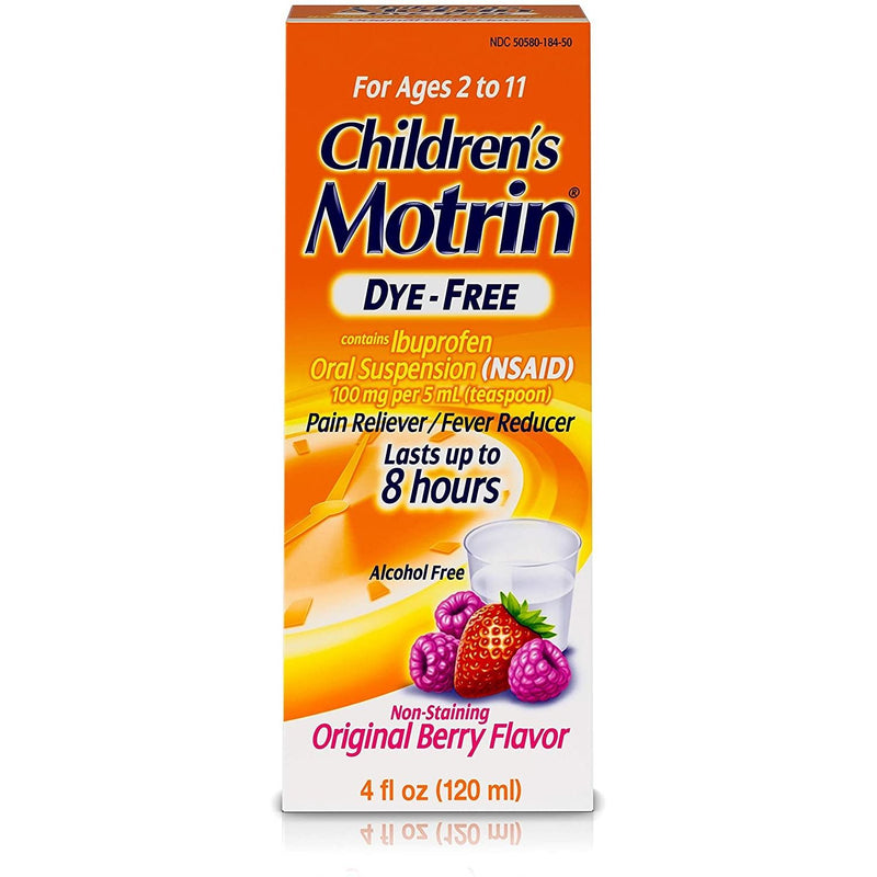 Motrin Motrin Children's Oral Suspension 100mg Ibuprofen Medicine Berry Flavored, 4 Fl. Oz Health & Beauty Lavender