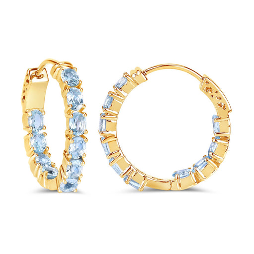 Bids.com 3.80 Carat Genuine Blue Topaz .925 Sterling Silver Earrings Earrings White Smoke