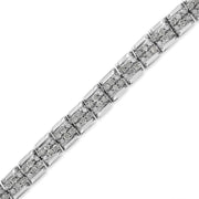 Bids.com .925 Sterling Silver 2.0 Cttw Diamond 7" Round Miracle Plate Link Bracelet (I-J Color, I2-I3 Clarity) Bracelets White Smoke White.Sterling Silver / 7