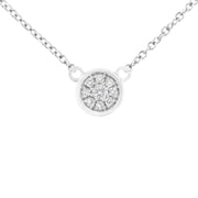 Bids.com 10K White Gold 1/4 Cttw Diamond Flower Pendant Necklace (I-J Color, I2-I3 Clarity) - Adjustable 16-18" chain Necklaces White Smoke White.Gold / 18