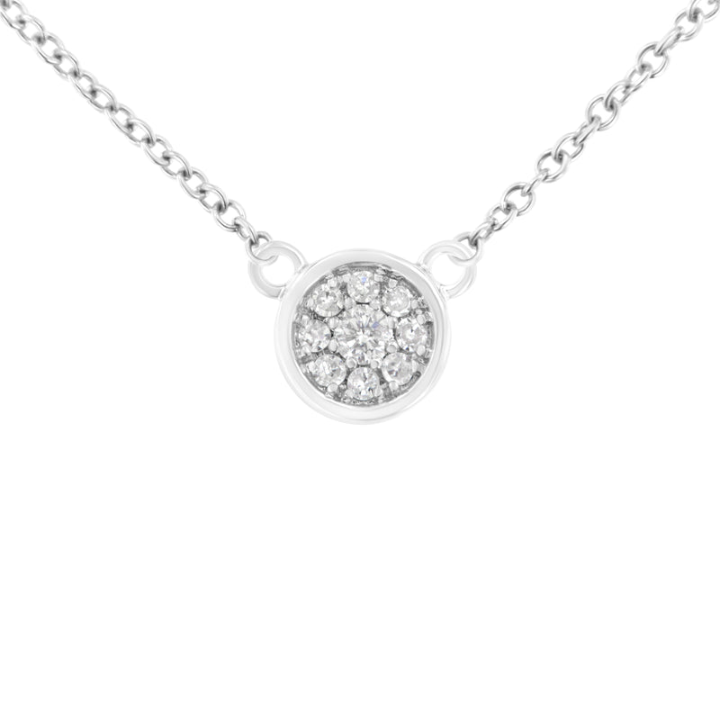 Bids.com 10K White Gold 1/4 Cttw Diamond Flower Pendant Necklace (I-J Color, I2-I3 Clarity) - Adjustable 16-18" chain Necklaces White Smoke White.Gold / 18