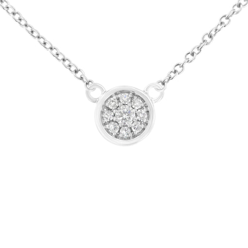Bids.com 10K White Gold 1/4 Cttw Diamond Flower Pendant Necklace (I-J Color, I2-I3 Clarity) - Adjustable 16-18" chain Necklaces White Smoke White.Gold / 18
