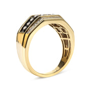 Bids.com Men's 14K Yellow Gold Plated .925 Sterling Silver 1 1/2 Cttw White and Black Treated Diamond Cluster Ring (Black / I-J Color, I2-I3 Clarity) - Size 10 Rings White Smoke 11 / Yellow.Sterling Silver,9 / Yellow.Sterling Silver,10 / Yellow.Sterling Silver