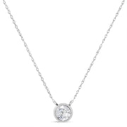 Bids.com 14K White Gold 1/2 Cttw Lab Grown Diamond Modern Bezel-Set Solitaire 16"-18" Pendant Necklace (F-G Color, VS2-SI1 Clarity) Necklaces White Smoke A / White.Gold / 18,B / White.Gold / 18,C / White.Gold / 18,D / Yellow.Gold / 18