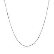 Bids.com 14k White Gold Diamond Cut Bead Chain 1.0mm Necklaces White Smoke 16 / White Gold,18 / White Gold,20 / White Gold