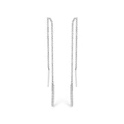 Bids.com 10K White Gold 1/10 Cttw Diamond Threader Earrings Earrings White Smoke White.Gold / 0.114