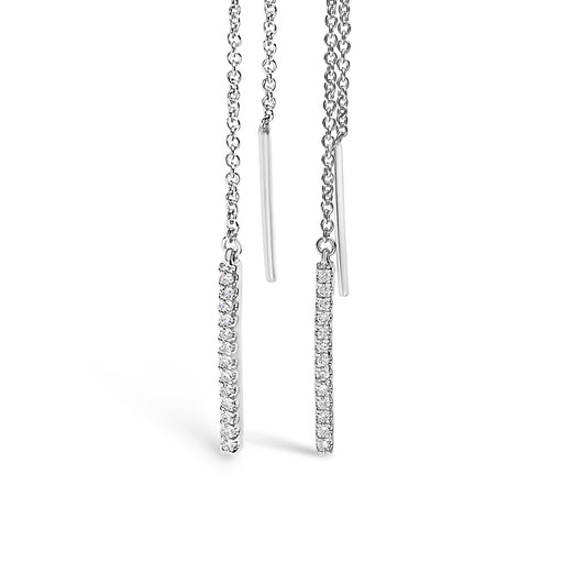 Bids.com 10K White Gold 1/10 Cttw Diamond Threader Earrings Earrings White Smoke White.Gold / 0.114