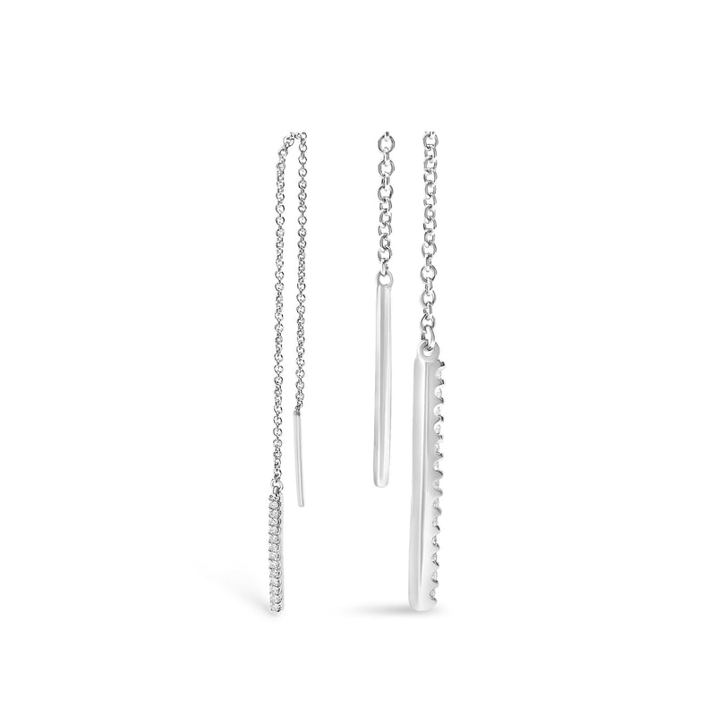 Bids.com 10K White Gold 1/10 Cttw Diamond Threader Earrings Earrings White Smoke White.Gold / 0.114