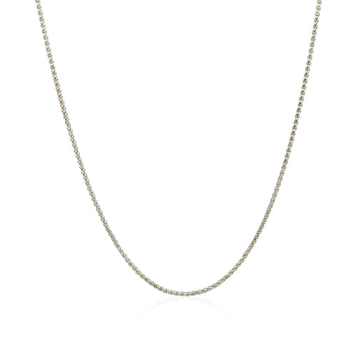 Bids.com 14k White Gold Diamond Cut Round Wheat Chain 1.0mm Necklaces White Smoke 16 / White Gold,18 / White Gold,20 / White Gold,One / White Gold