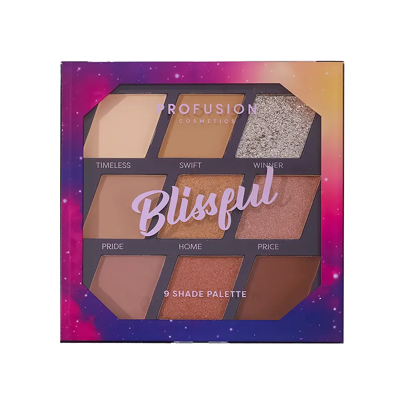 Profusion Cosmetics Euphoric Glam | Blissful 9-Shade Palette Eyes Rosy Brown Blissful