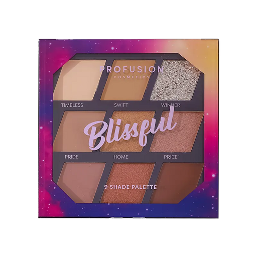 Profusion Cosmetics Euphoric Glam | Blissful 9-Shade Palette Eyes Rosy Brown Blissful