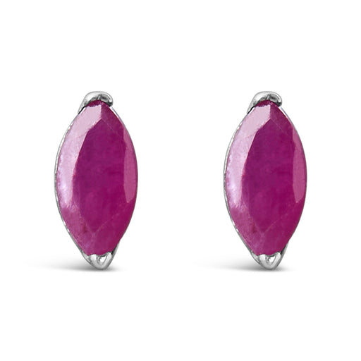 Bids.com .925 Sterling Silver 1/2 Cttw Created Pink Ruby Gemstone Solitaire Stud Earrings Earrings White Smoke White.Sterling Silver