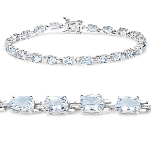 Bids.com 8.80 Carat Genuine Aquamarine .925 Sterling Silver Bracelet Bracelets White Smoke size 7.50,size 7.75,size 6.00,size 6.25,size 7.00,size 6.75,size 7.25,size 8.00