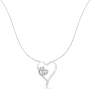 Bids.com .925 Sterling Silver 1/10 cttw Diamond Heart Pendant Necklace (H-I, I1-I2) Necklaces White Smoke White.Sterling Silver / 18