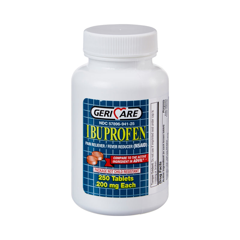 GeriCare Geri Care Ibuprofen 200 Mg Pain Relief fever Reducer 200 Tablets & Sealed Health Care Light Gray