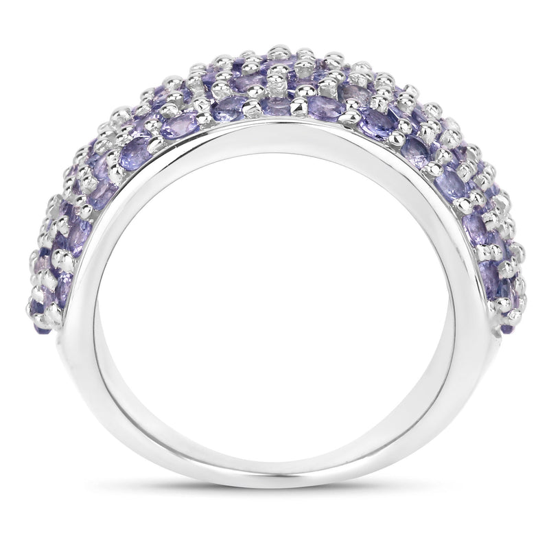 Bids.com 4.22 Carat Genuine Tanzanite .925 Sterling Silver Ring Rings White Smoke size 6.00,size 7.00,size 8.00,size 9.00,size 5.00
