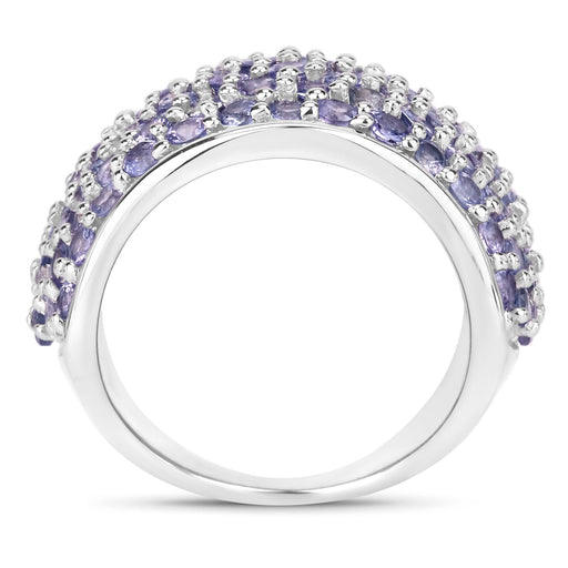 Bids.com 4.22 Carat Genuine Tanzanite .925 Sterling Silver Ring Rings White Smoke size 6.00,size 7.00,size 8.00,size 9.00,size 5.00