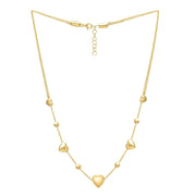 Bids.com 14k Yellow Gold Puff Heart Adjustable Necklace Necklaces White Smoke 24 / Yellow Gold