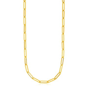Bids.com 14k Yellow Gold Textured Paperclip Chain (3.5mm) Necklaces White Smoke 16 / Yellow Gold,18 / Yellow Gold,20 / Yellow Gold