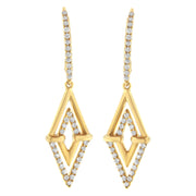 Bids.com 14K Yellow Gold 3/8 Cttw Double Triangle Drop and Dangle Diamond Earrings (G-H Color, SI1-SI2 Clarity) Earrings White Smoke Yellow.Gold / 0.406
